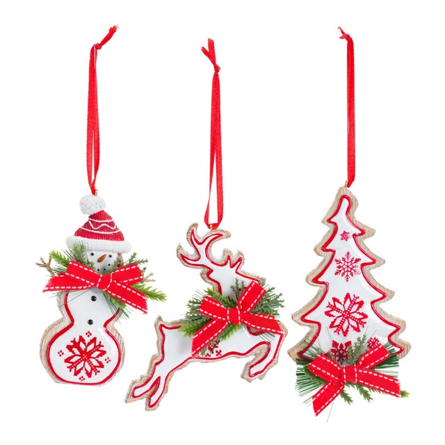 Bring the charm of the holidays to your tree with this enchanting set of Nordic Snowflake Character Ornaments. Crafted...