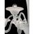 2020s Modern Venetian Murano Glass Chandelier in Transparent and White Tones With Silver Leaf For Sale - Image 5 of 6