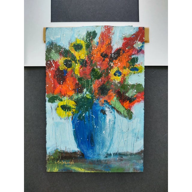 "Summer Bouquet I" Contemporary Expressionist Style Floral Still Life Painting by Linda McDonough For Sale - Image 9 of 12