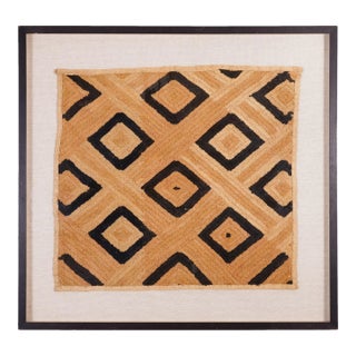 Framed Congolese Kuba Cloth Mat, C. 1900's For Sale