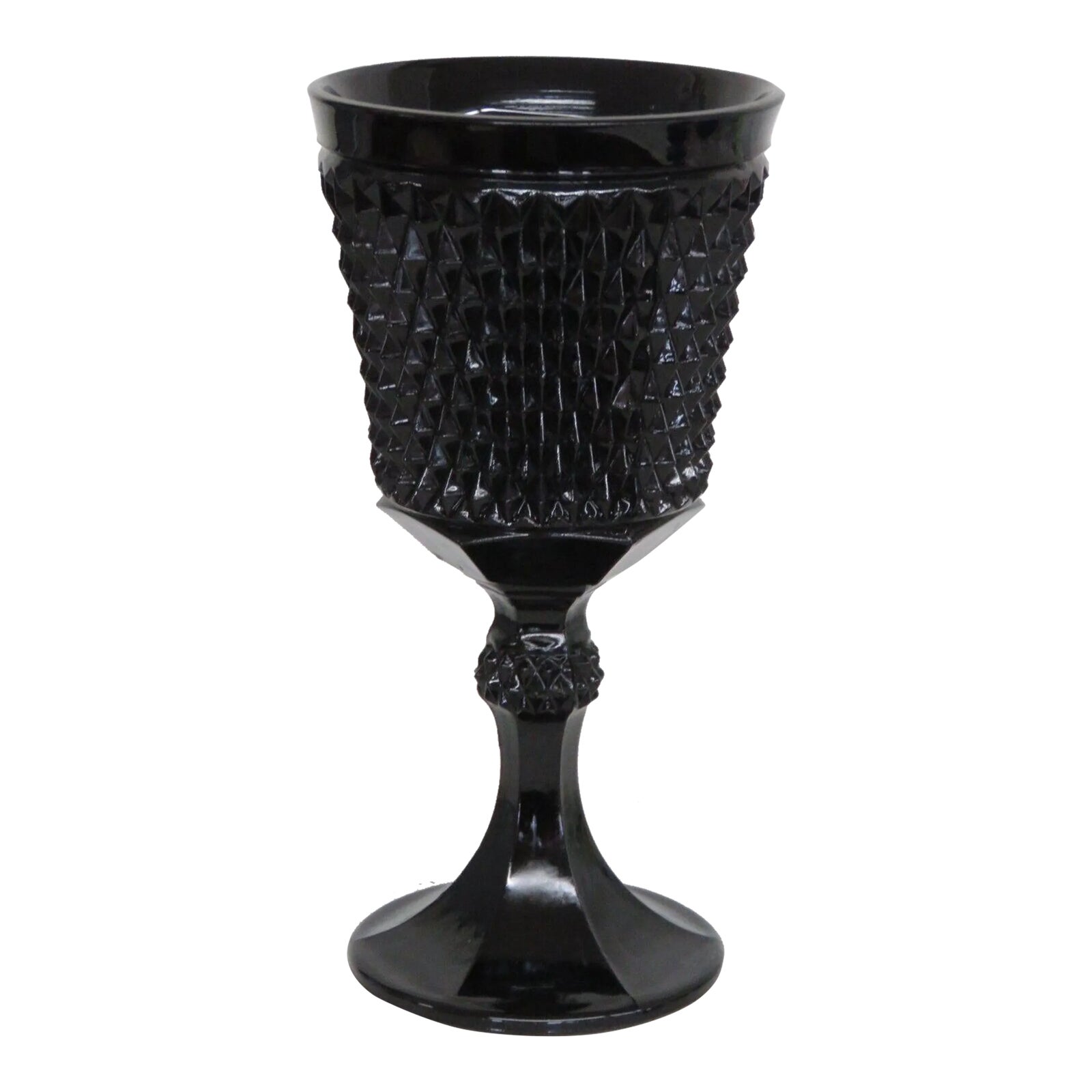 Tiara Indiana Glass Black Diamond Point Large Apothecary Candy Jar Vase ...