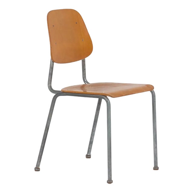 Industrial Wood & Metal Chair, 1950s For Sale