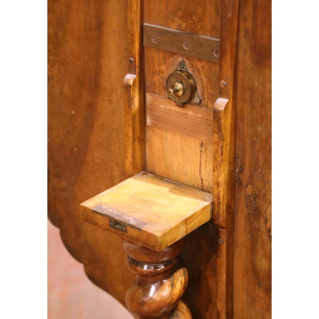 Tan 19th Century Swiss Black Forest Walnut Tilt-Top Table With Marquetry Scene For Sale - Image 8 of 8
