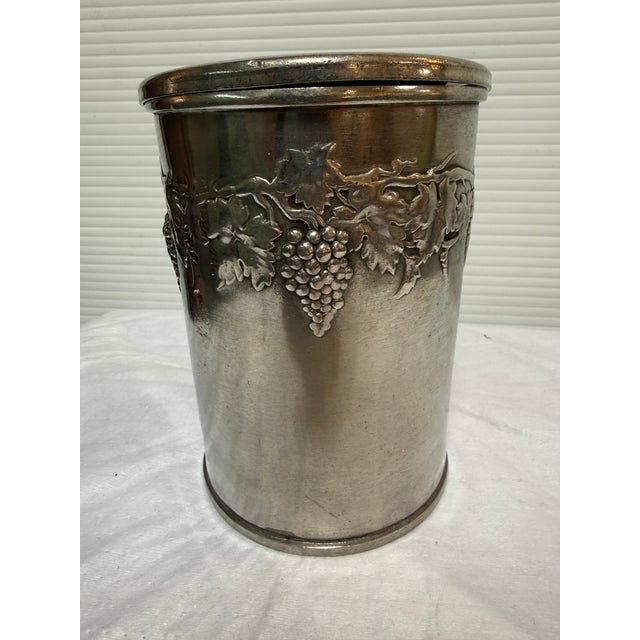 Late 20th Century Grape Casted Pewter Wine Bottle Cooler, Set of Three For Sale In San Francisco - Image 6 of 12