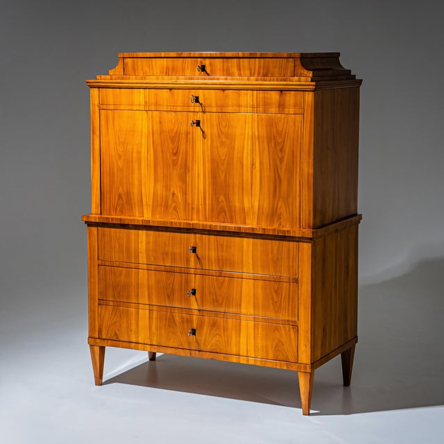 Biedermeier Secretaire Desk in Cherrywood, Germany, 1820 For Sale - Image 5 of 15