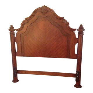 Queen Carved Wood Rococo Style Headboard For Sale