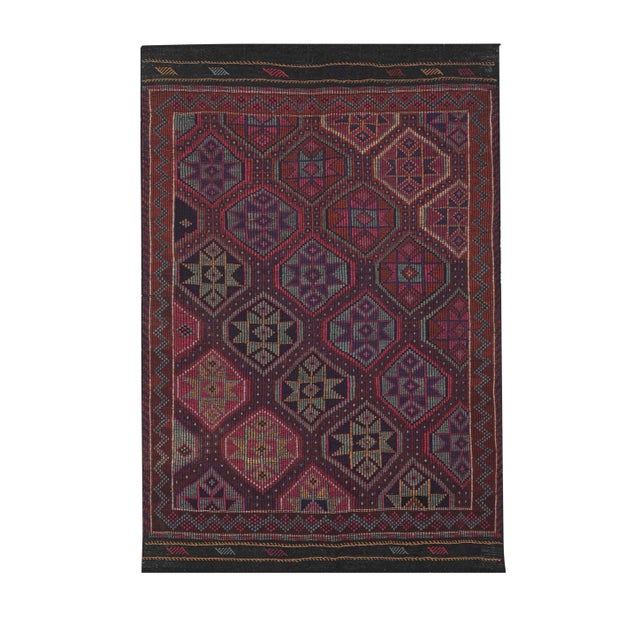 Vintage Turkish Jajim Kilim Rug 5'9'' X 8'3'' For Sale - Image 13 of 13