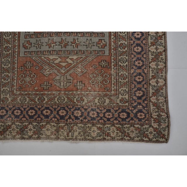 Tan 1960s Small Turkish Area Rug for Living Room, Boho Home Decor For Sale - Image 8 of 10