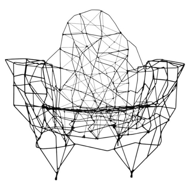 Sculptural Iron and String Armchair by Gerard Coquelin, 2020 For Sale - Image 9 of 9