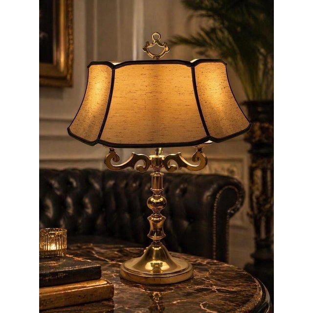 Hollywood Regency Hollywood Regency Brass Table Lamp, Germany, 1970 For Sale - Image 3 of 16