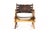 Animal Skin Vintage Mid Century Modernist Wood + Leather Rocking Chair + Ottoman Set – Angel Pazmino For Sale - Image 7 of 15