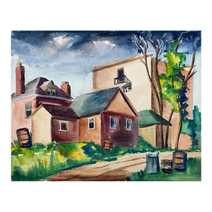 1930s James Wilson Indianapolis Alley Watercolor