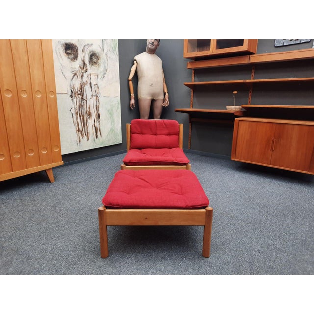 1960s Set of Mid-Century Modern Danish Chair and Ottoman by Jørgen Bækmark, 1960s, Set of 2 For Sale - Image 5 of 11
