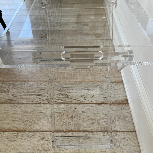 Contemporary Modern Lucite Folding Tray Table For Sale - Image 3 of 10