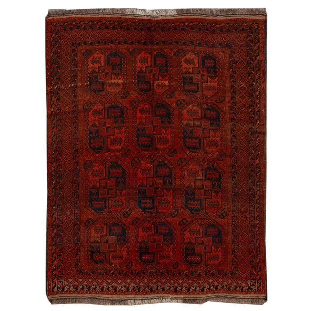 Mid-20th Century Vintage Turkmen Wool Rug 6'6" X 8'6". For Sale - Image 13 of 13