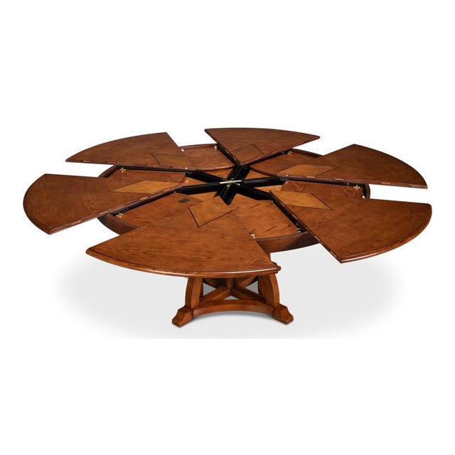Wood Round Walnut Dining Table - 70" For Sale - Image 7 of 11