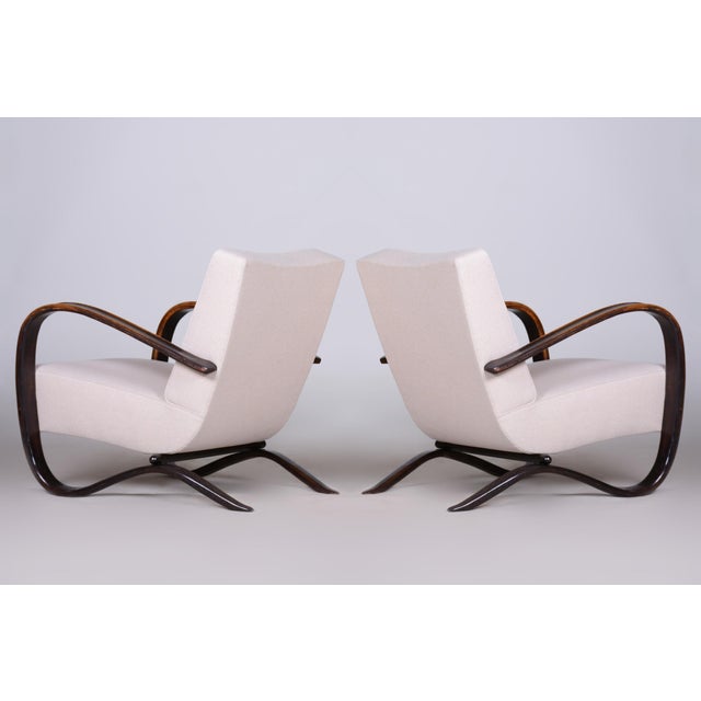 Wood Art Deco H-269 Armchairs by J. Halabala for Up Závody, Czech, 1930s, Set of 2 For Sale - Image 7 of 15