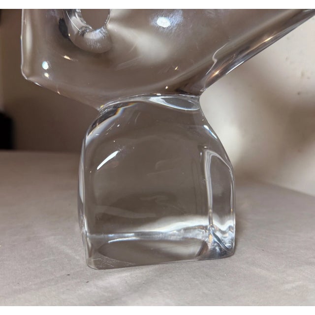 Large Vintage Handmade Blown Daum Crystal Glass Angel Fish Sculpture Statue 14in For Sale In New York - Image 6 of 12