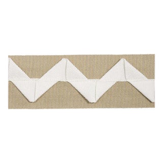 Schumacher Lazare Applique Tape in Ivory on Natural For Sale