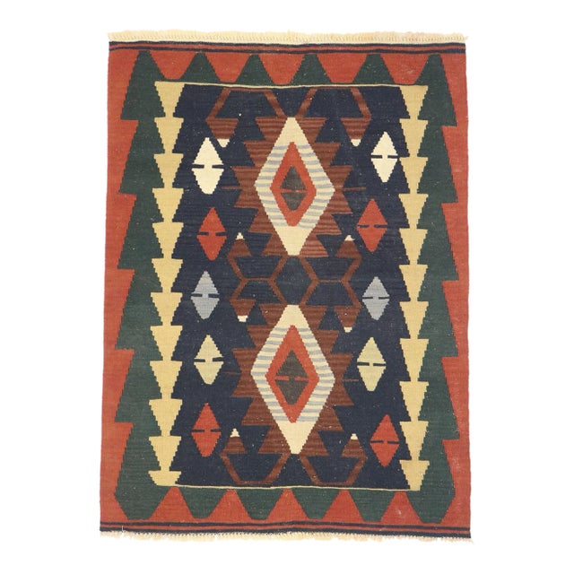 Vintage Persian Shiraz Kilim Rug - 03'00 X 04'01 For Sale