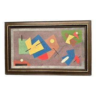 Swedish School, Geometric Composition, 1950s, Oil on Panel, Framed For Sale