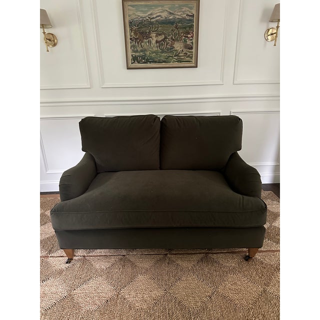 Dark Green Loveseat For Sale - Image 4 of 4
