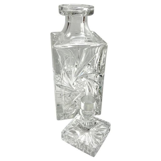 1950s Vintage Belgian Cut-Crystal Decanter for Val Saint Lambert , 1950 For Sale - Image 5 of 13