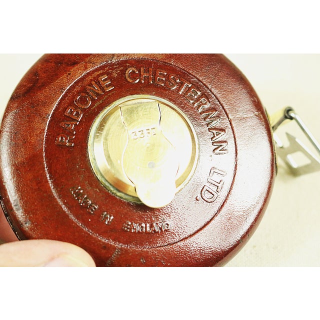 Metal English Early 20th Century Leather Bound Tape Measure For Sale - Image 7 of 7