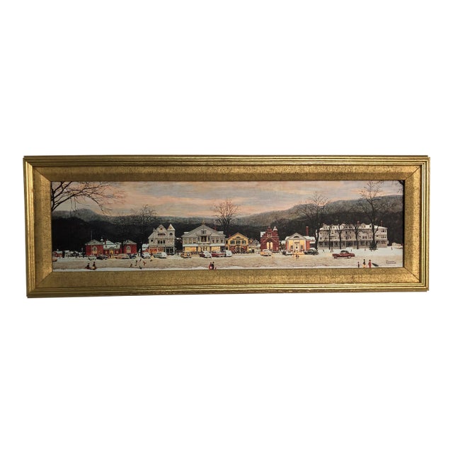 Mid 20th Century City Life Oil on Canvas Print Signed on the Bottom by Norman Rockwell, Framed For Sale