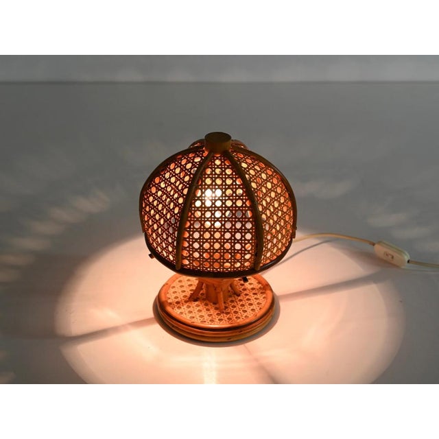 Table Lamps in Rattan and Vienna Straw by Louis Sognot, Italy, 1960s, Set of 2 For Sale - Image 9 of 14