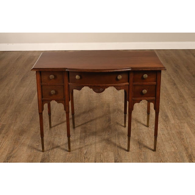 Antique Victorian Oak Partner's Writing Desk For Sale - Image 13 of 18