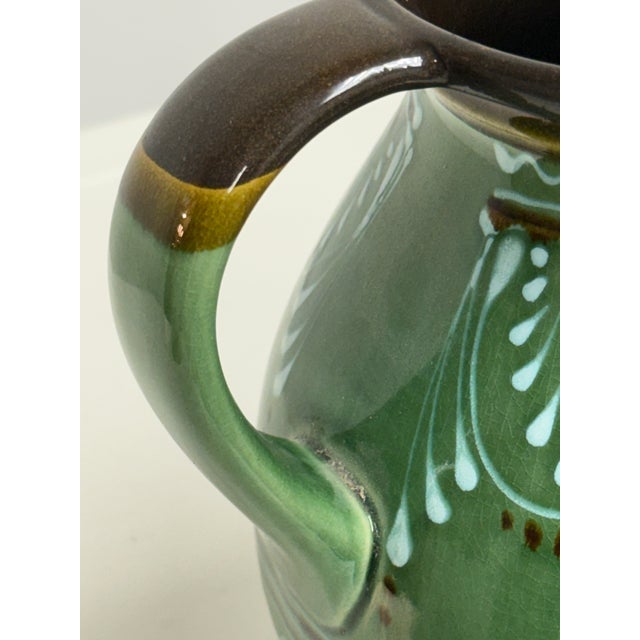 Ceramic Hungarian Folk Art Double-Handled Pottery Vessel, Signed For Sale - Image 7 of 12