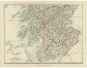 Antique Map of Southern Scotland with Coastal and Inland Details, 1903