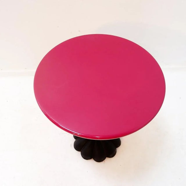 Black Side Table with Pink Metal Top For Sale - Image 8 of 12