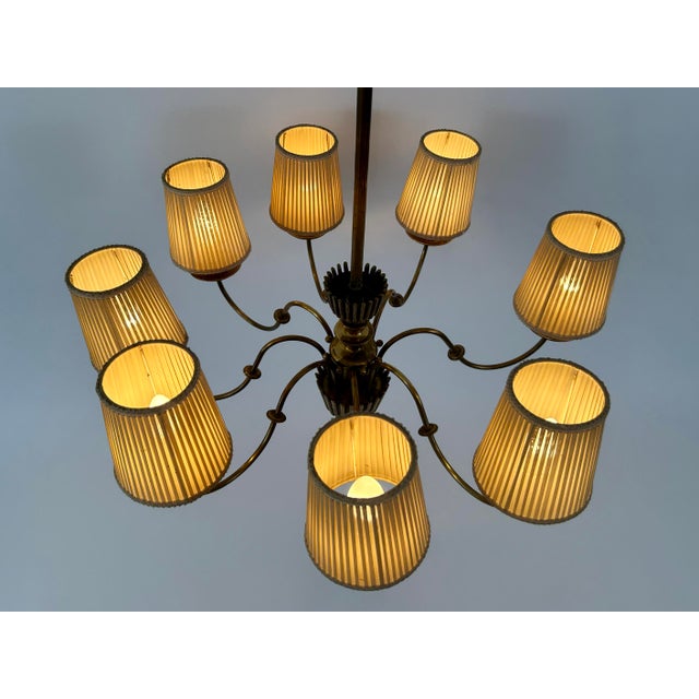 Mid-Century 8-Armed Chandelier from Vereinigte Werkstätten München, Germany, 1950s For Sale - Image 18 of 18
