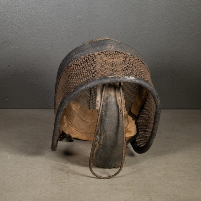 Antique Leather and Mesh Fencing Mask c.1920 For Sale In San Francisco - Image 6 of 6