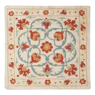 20"x20" 100% Silk Pillow. Handmade Cushion Cover. Embroidered Throw Pillow Cover For Sale