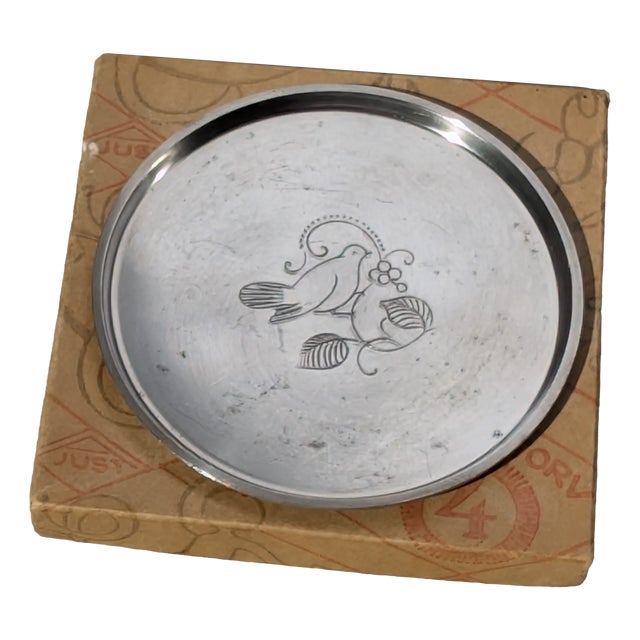 Pewter Engraved Bottle Coaster by Just Andersen, 1930s For Sale