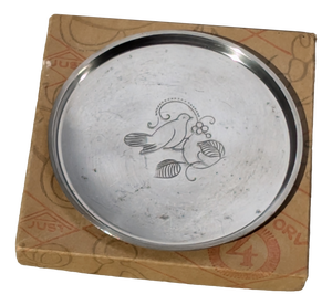 Pewter Engraved Bottle Coaster by Just Andersen, 1930s