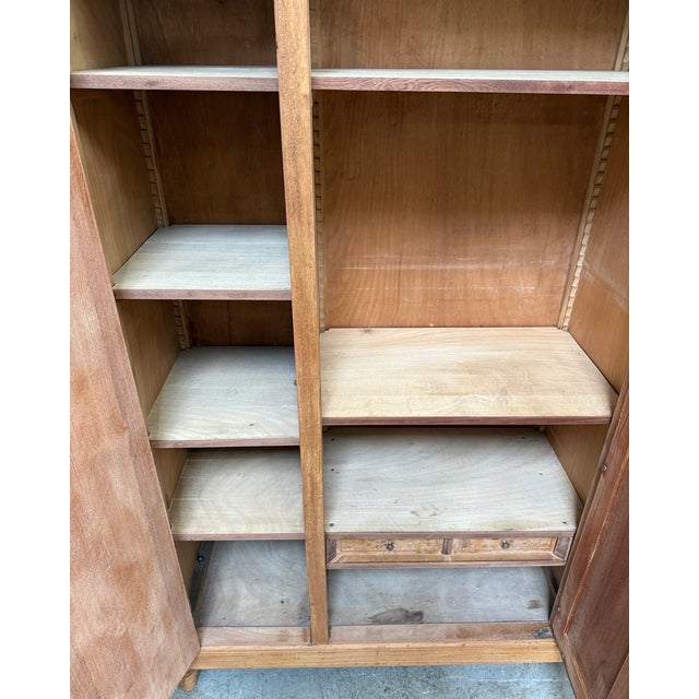 Large Art Deco Wardrobe in Speckled Maple, 1930s For Sale - Image 16 of 17