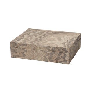 Valley Decorative Box, Sand Grey Veneer For Sale