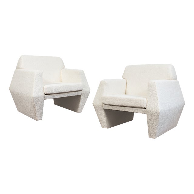 Vintage Geometric Armchairs from LFM, Poland, 1970s, Set of 2 For Sale
