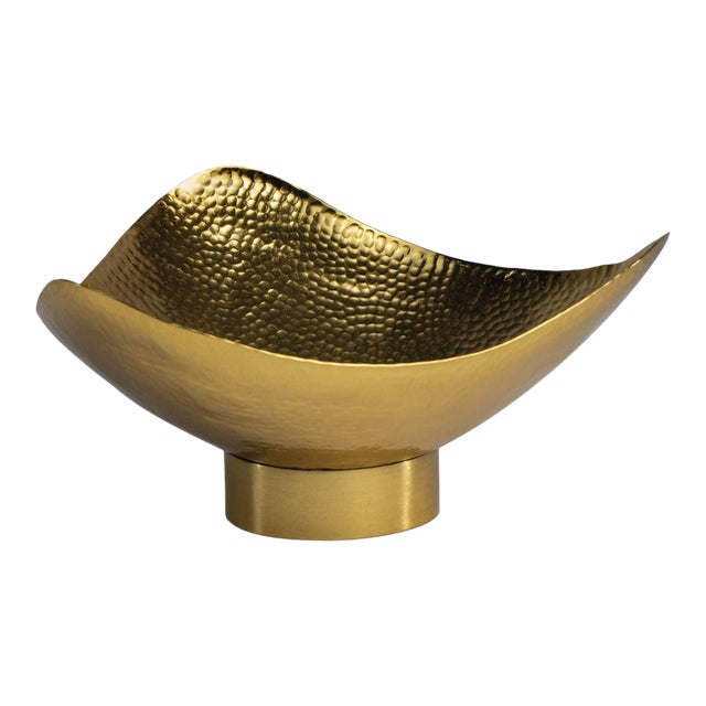 Regina Andrew Milo Steel Bowl, Brass, Large For Sale
