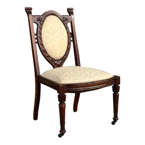 19th Century Hand Carved Low Side Chair