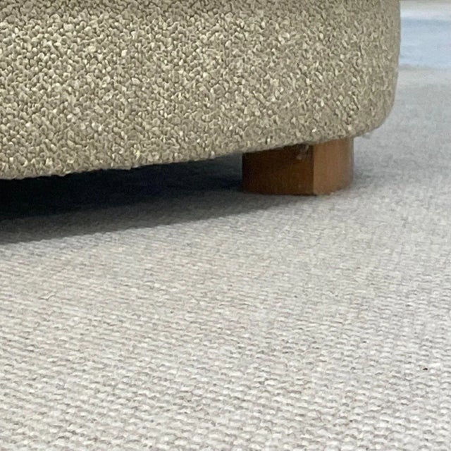 Flemming Lassen Style, Danish Mid-Century Modern, Curved Sofa, Boucle, 1940s For Sale - Image 9 of 13