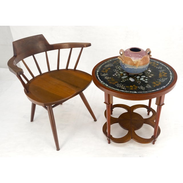 Very Fine Mother of Pearl Decorated 24" Round Side Lamp Table Stand For Sale - Image 14 of 18