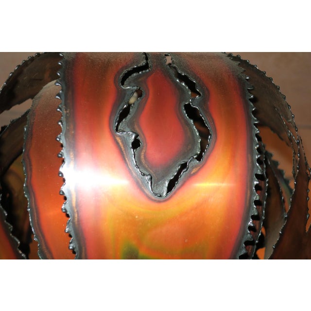 Brutalist Torch Cut Copper Pendant Light, 1970s For Sale - Image 5 of 14