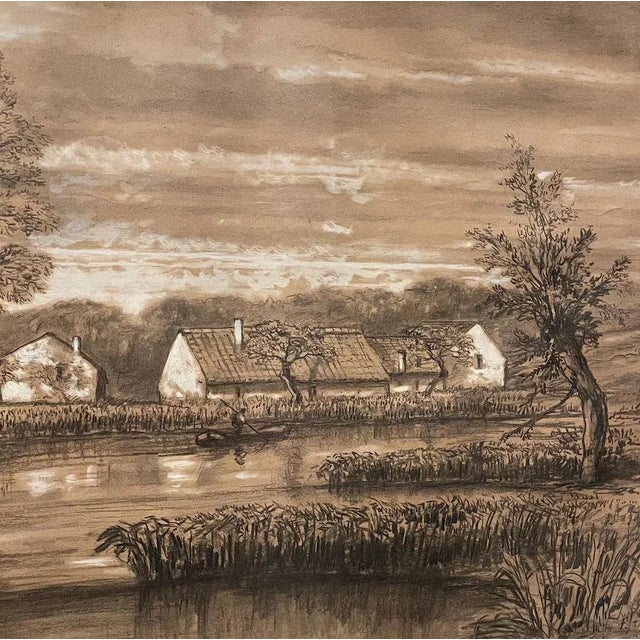 19th Century Framed Pastel by Francois Stroobant (1819-1916) For Sale - Image 11 of 13