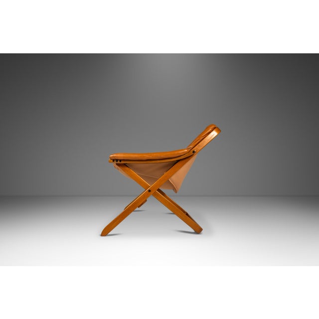 Scandinavian Modern Leather and Beech Wood Armchair / Lounge Chair by Göte Möbler, Sweden, C. 1970's For Sale - Image 4 of 18