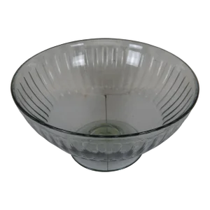 Large Late 20th Century Fluted Footed Crystal Centerpiece Fruit Serving Punch Bowl